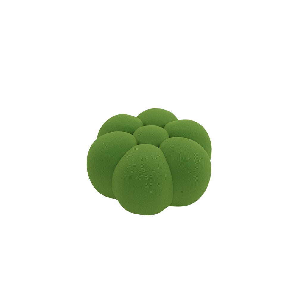 Green stress ball on a white background