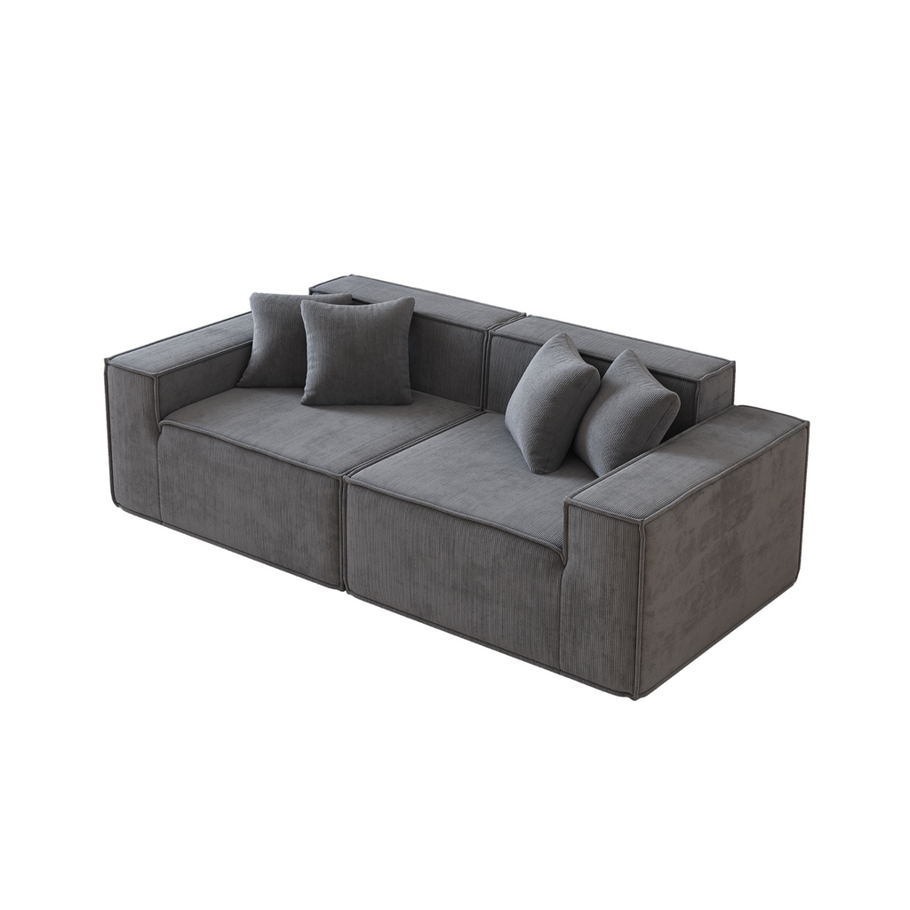 Tribeca sofa  two-seater with plush cushions   on a white background